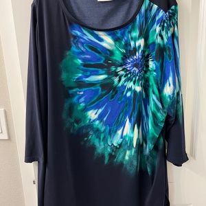 Susan Graver 3/4 Sleeve 2X Top